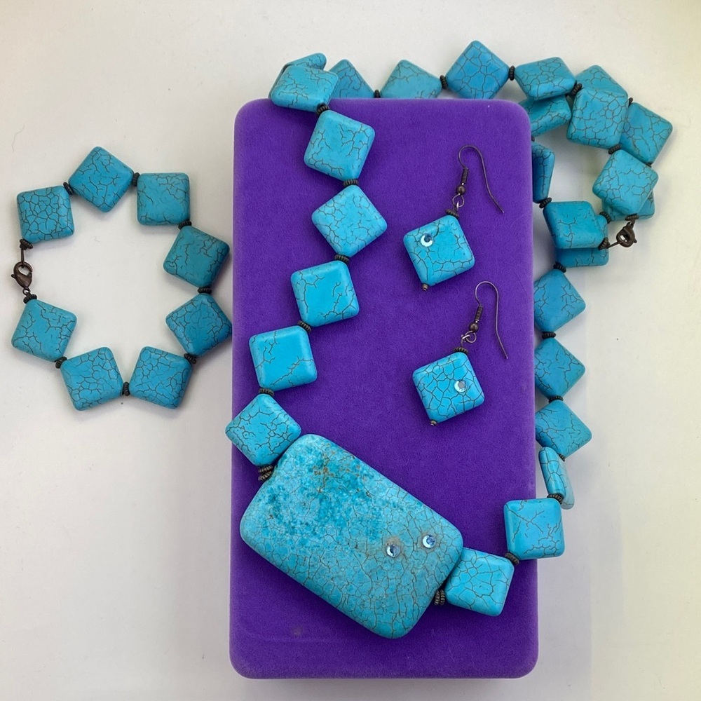💛 Vintage Howlite Statement Jewelry Set | Southwestern Style